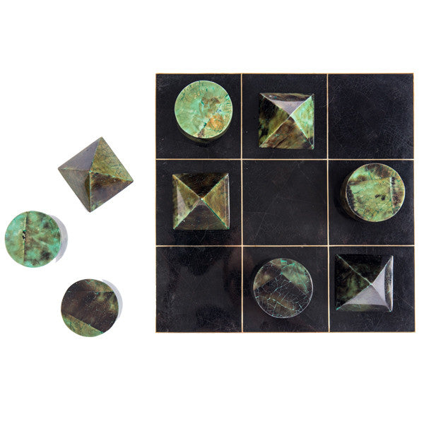 Tic Tac Toe Brass and Shell